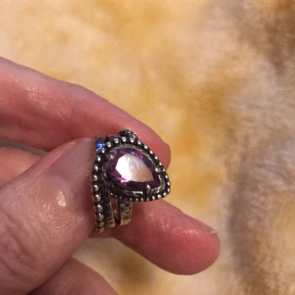 Amethyst and Sterling Paz ring. QVC NEW - Picture 3 of 5